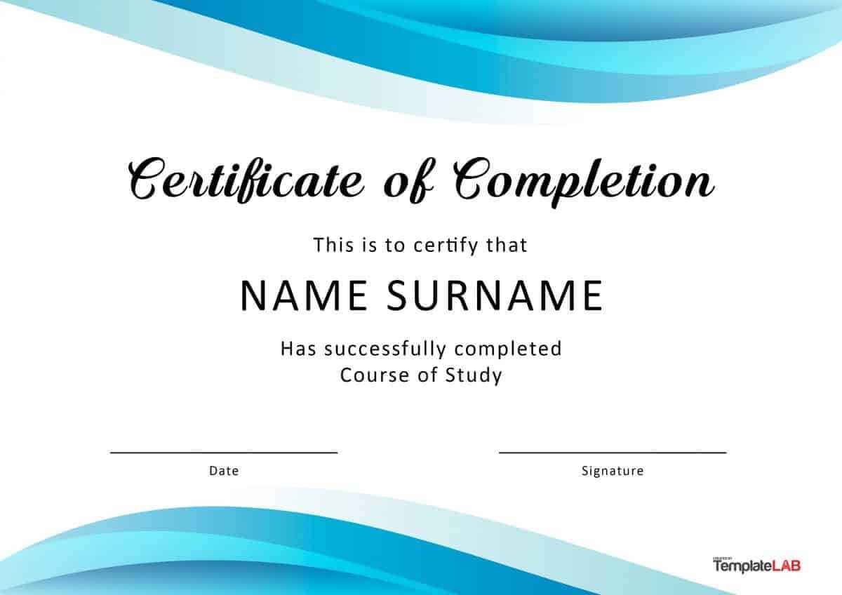 40 Fantastic Certificate Of Completion Templates [Word Pertaining To Class Completion Certificate Template