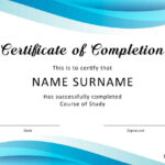 40 Fantastic Certificate Of Completion Templates [Word With Certificate Of Completion Template Free Printable