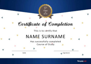 40 Fantastic Certificate Of Completion Templates [Word with Graduation Certificate Template Word
