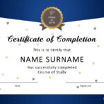 40 Fantastic Certificate Of Completion Templates [Word With Inside Certificate Of Completion Word Template