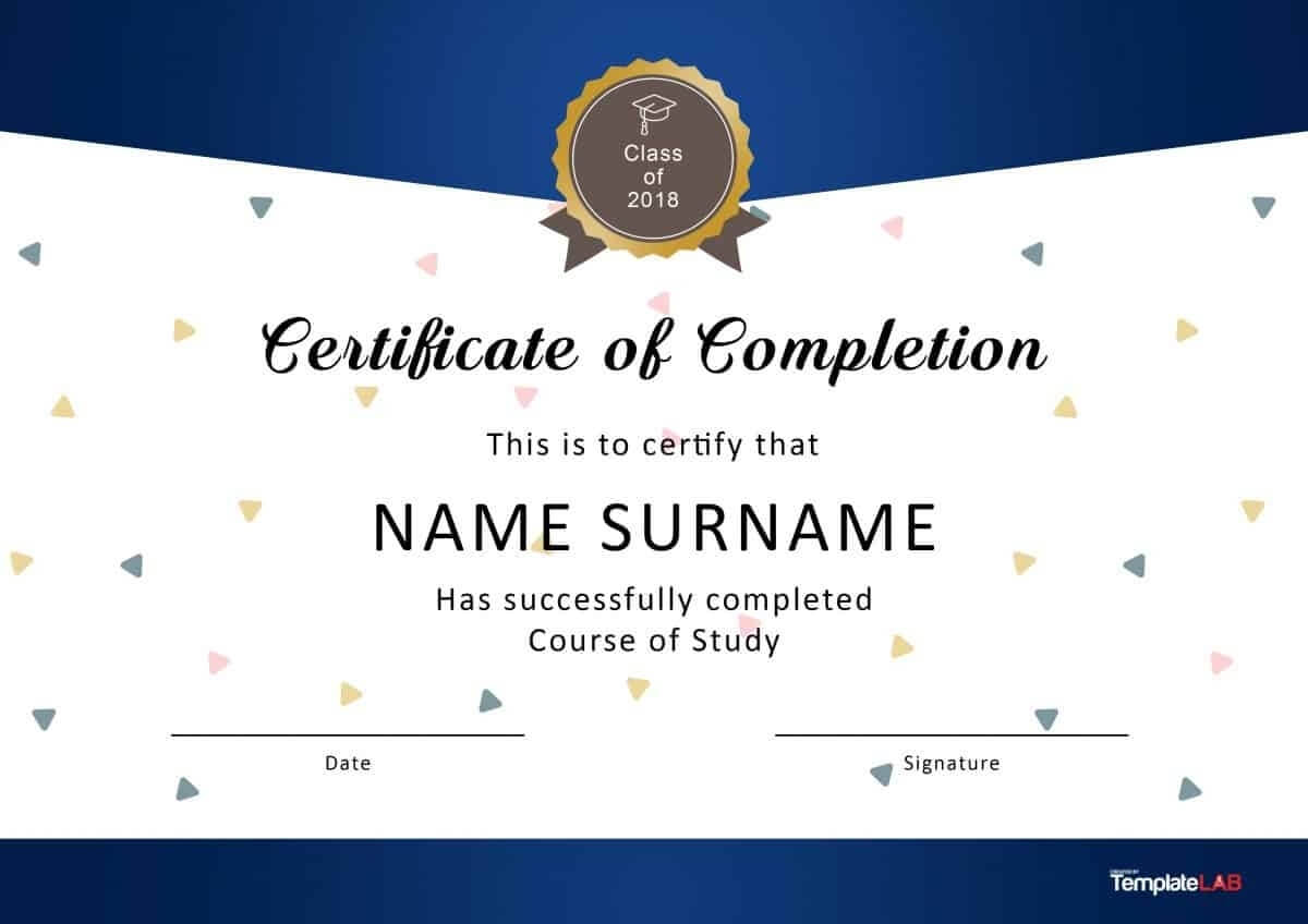 40 Fantastic Certificate Of Completion Templates [Word With Inside Certificate Of Completion Word Template
