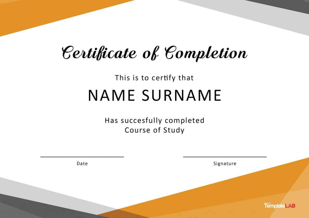 40 Fantastic Certificate Of Completion Templates [Word With Regard To Certificate Of Participation Word Template