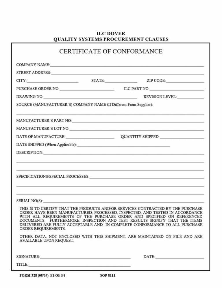 ce certificate of conformity template