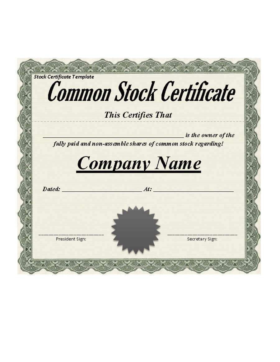 40+ Free Stock Certificate Templates (Word, Pdf) ᐅ Templatelab For Corporate Share Certificate Template