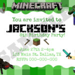 40Th Birthday Ideas: Minecraft Birthday Invitation Template Free Intended For Minecraft Birthday Card Template