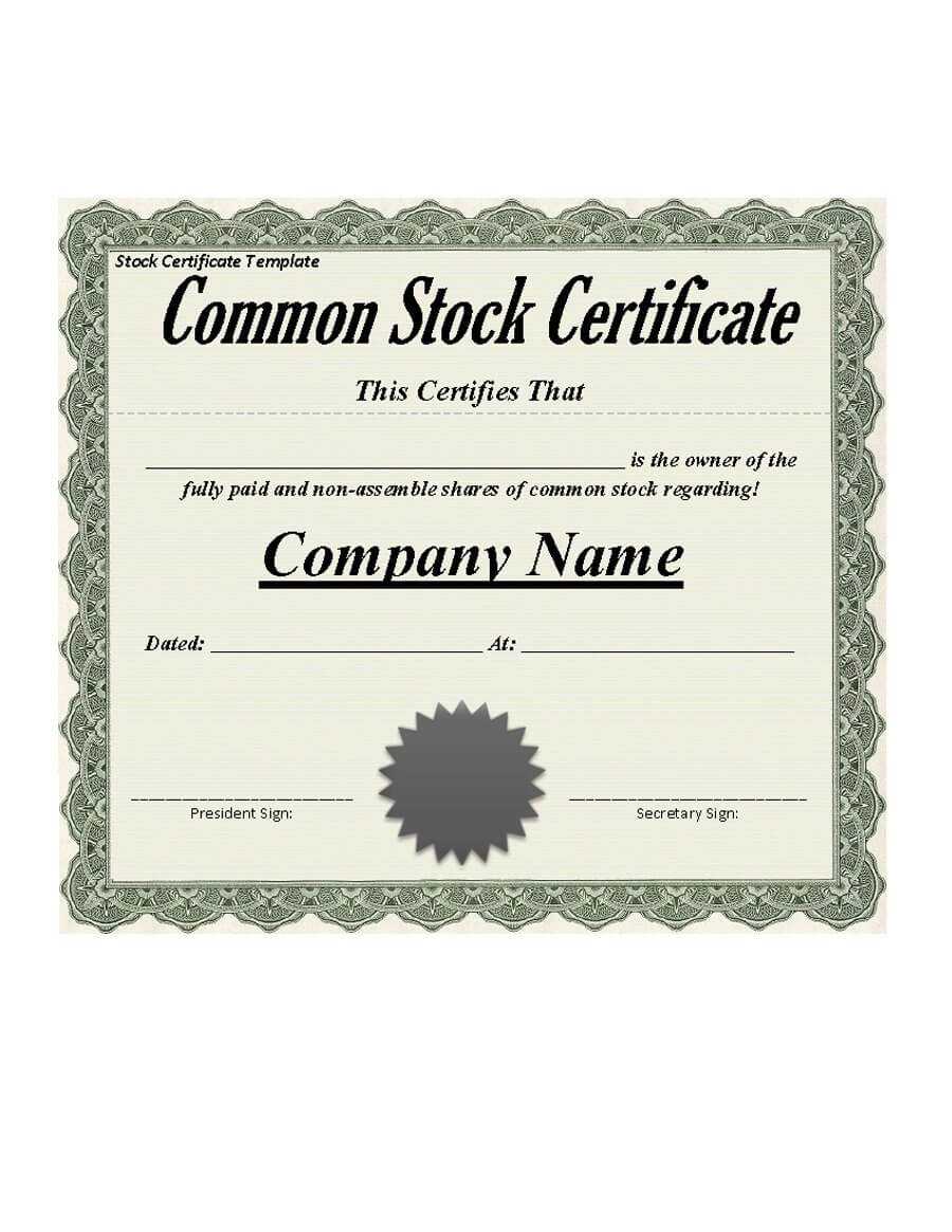 41 Free Stock Certificate Templates (Word, Pdf) – Free Within Stock Certificate Template Word