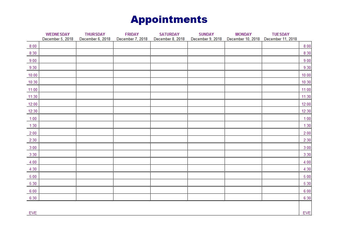 45 Printable Appointment Schedule Templates [& Appointment With Regard To Medical Appointment Card Template Free