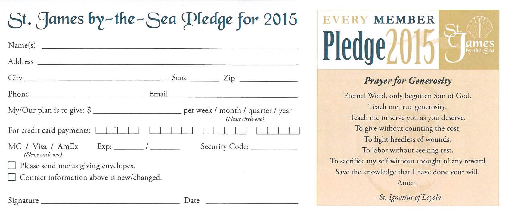 4570Book | Church Pledge Cards Clipart In Pack #4661 With Church Pledge Card Template