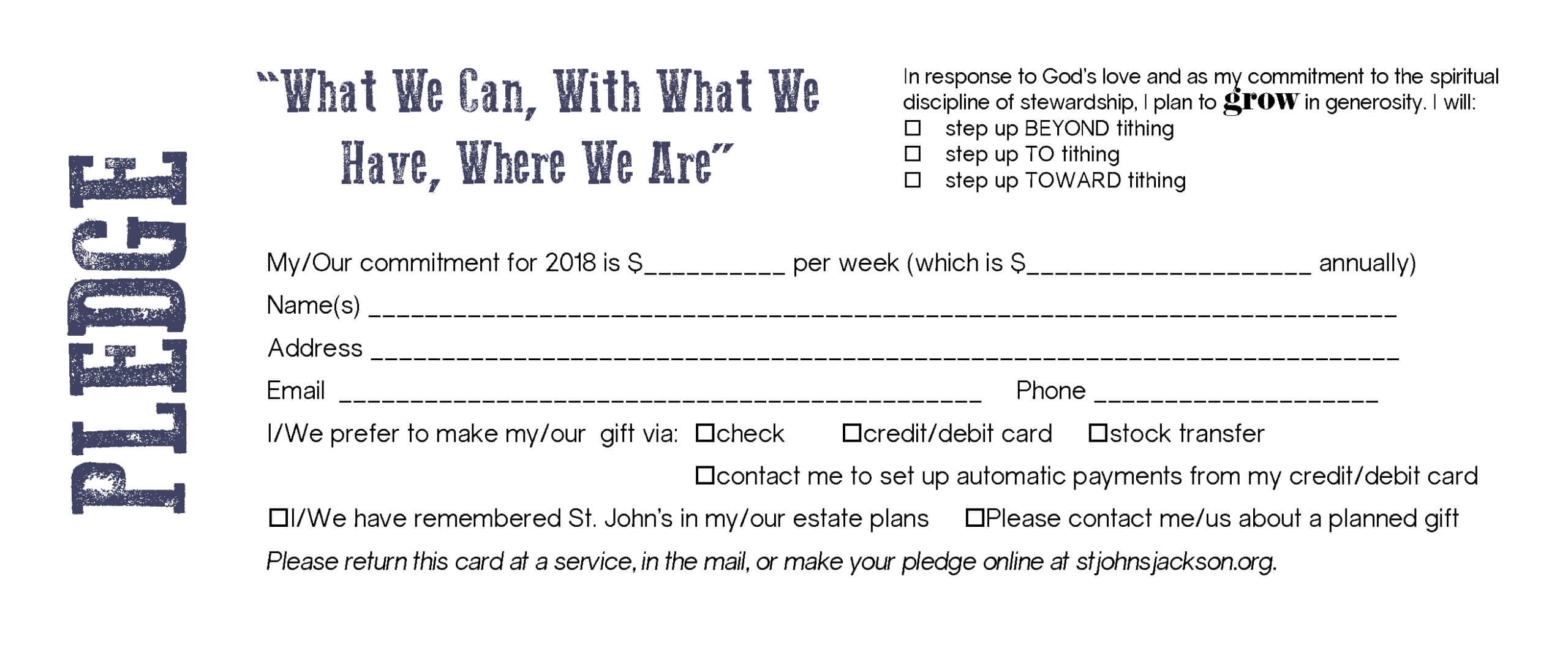 4570Book | Church Pledge Cards Clipart In Pack #4661 With Regard To Building Fund Pledge Card Template