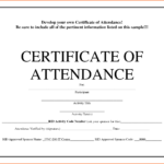 5+ Certificate Of Attendance Templates – Word Excel Templates Pertaining To Conference Certificate Of Attendance Template