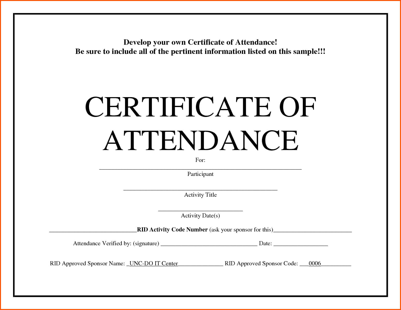 5+ Certificate Of Attendance Templates – Word Excel Templates Pertaining To Conference Certificate Of Attendance Template