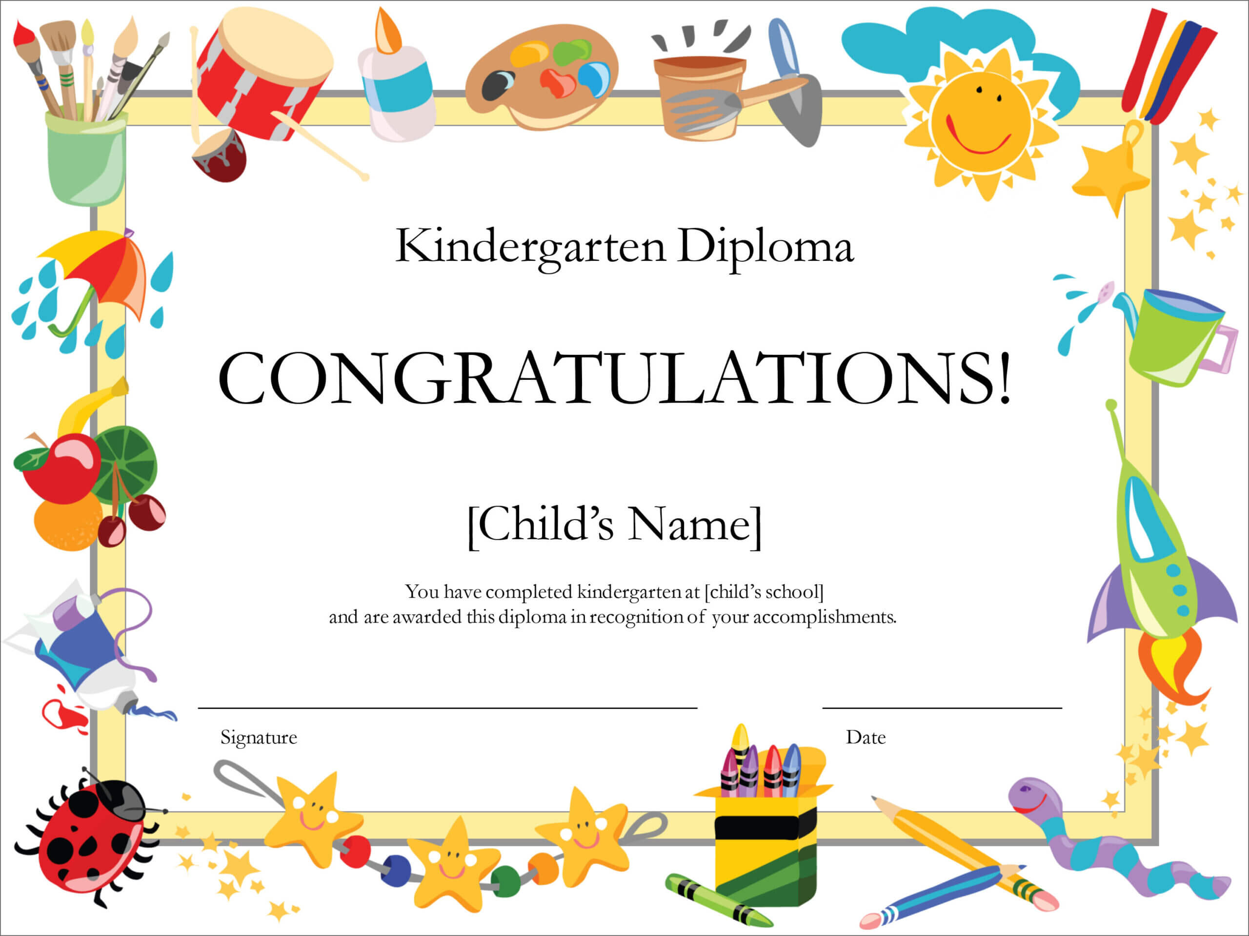 50 Free Creative Blank Certificate Templates In Psd Pertaining To Free Printable Certificate Templates For Kids