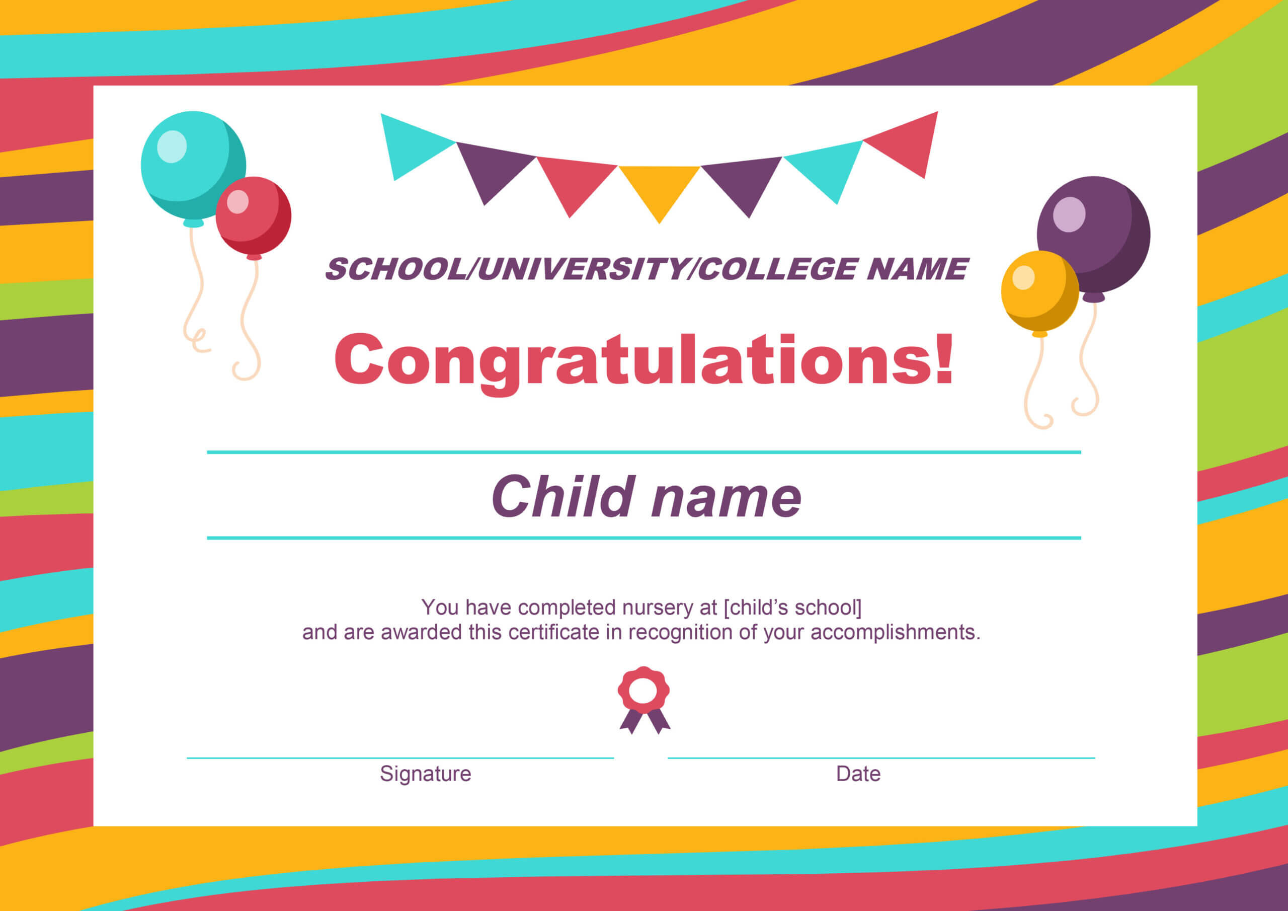 50 Free Creative Blank Certificate Templates In Psd Throughout Free Kids Certificate Templates