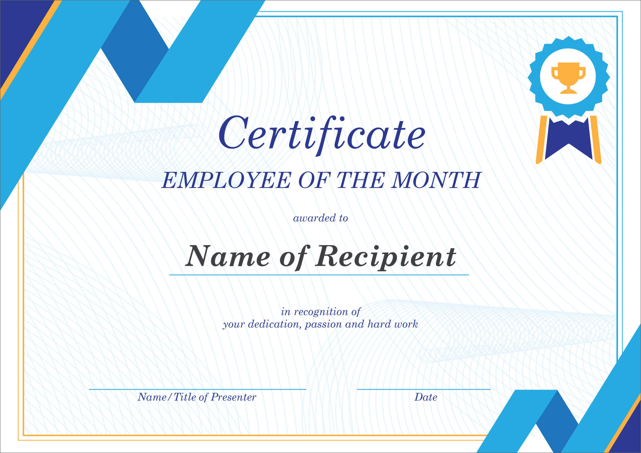 50 Free Creative Blank Certificate Templates In Psd With Regard To Employee Recognition Certificates Templates Free