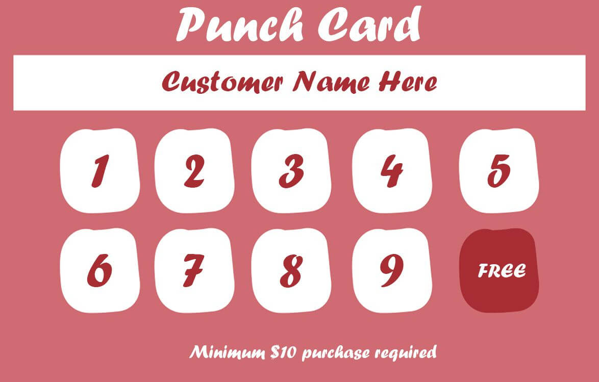 50+ Punch Card Templates – For Every Business (Boost Intended For Reward Punch Card Template