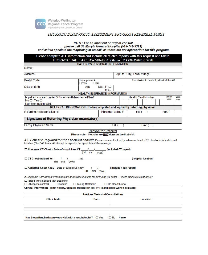 50 Referral Form Templates [Medical & General] ᐅ Templatelab Pertaining To Referral Card Template