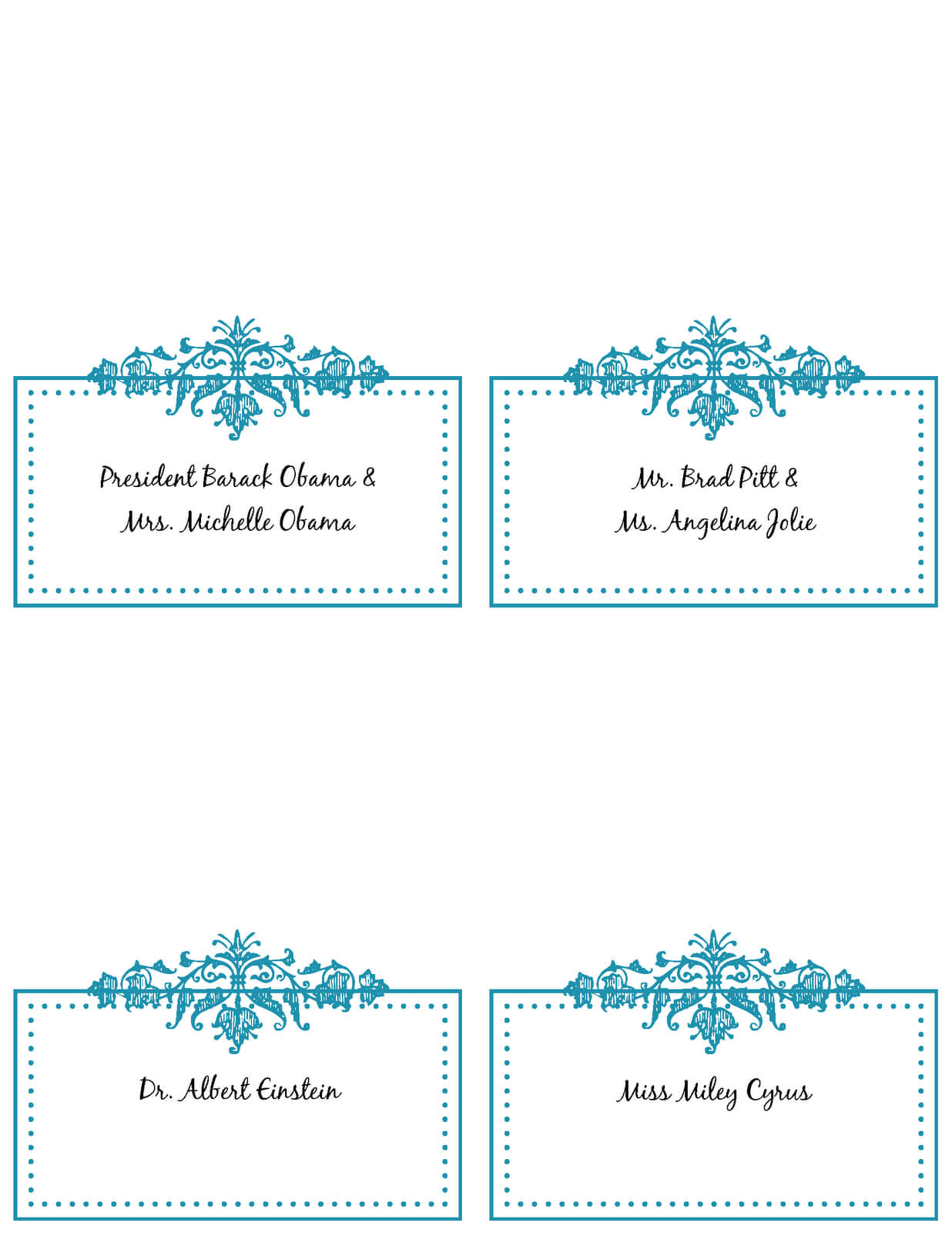 6 Best Images Of Free Printable Wedding Place Cards - Free Intended For Free Place Card Templates Download