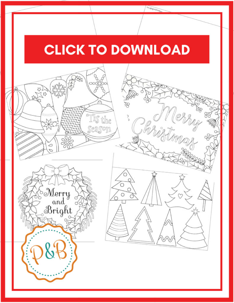 6 Unique Christmas Cards To Color Free Printable Download With Diy Christmas Card Templates