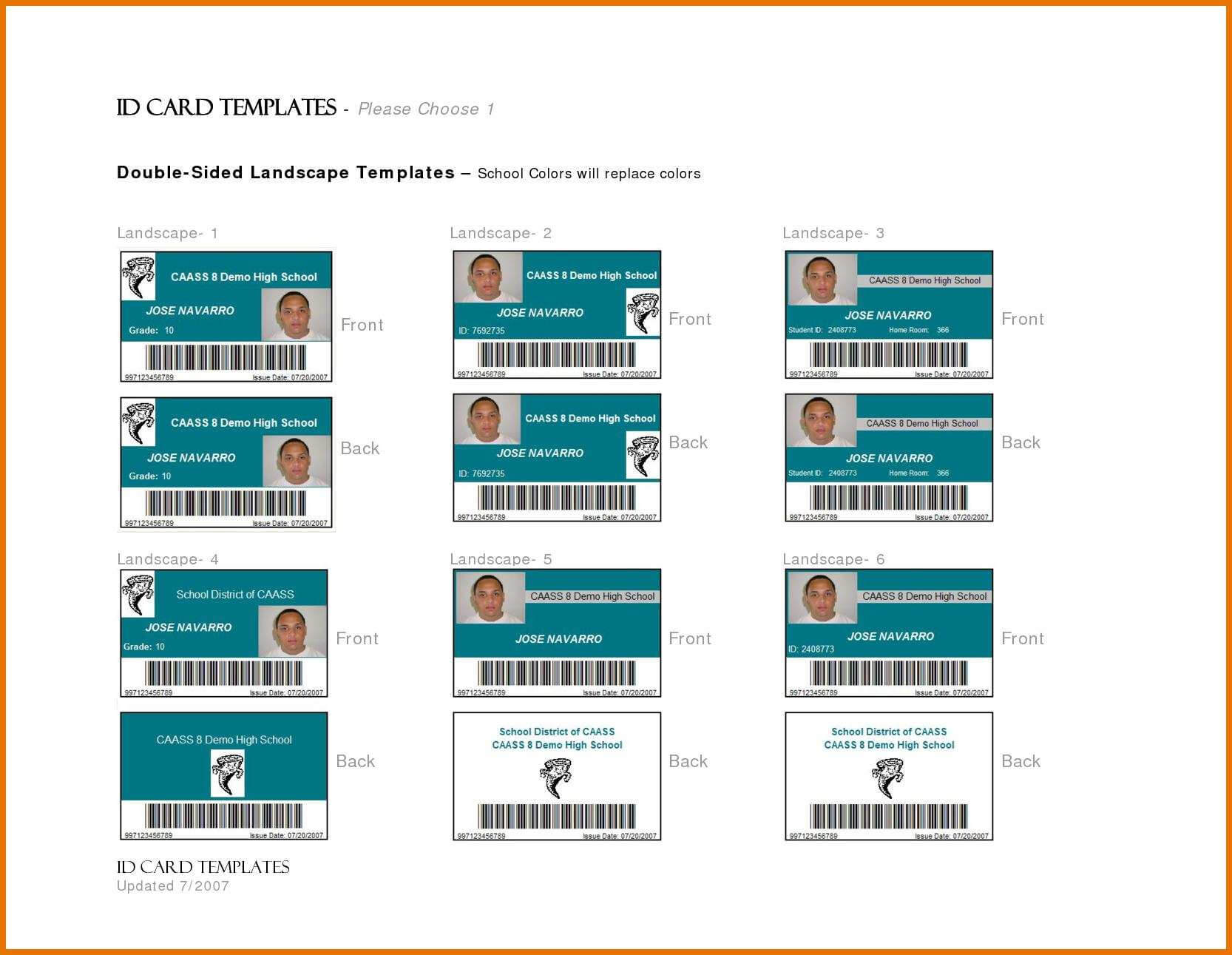 62 Creating Template For Id Cardword For Free For Regarding High School Id Card Template