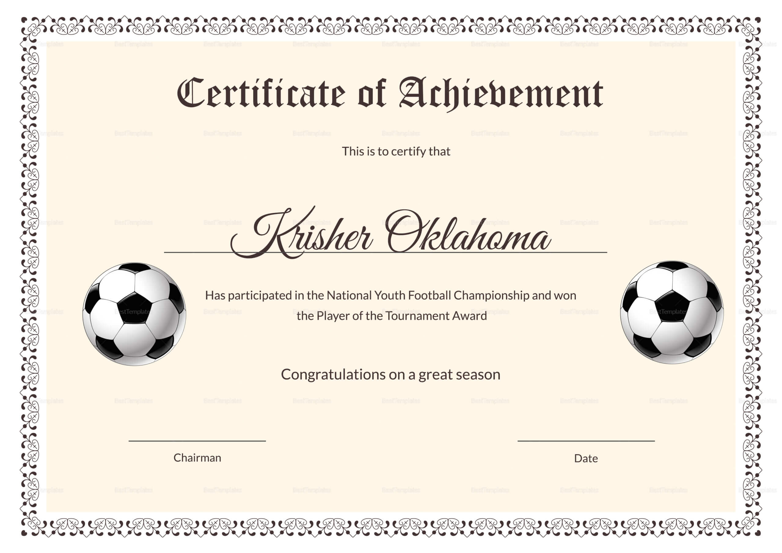 62A11 Soccer Award Certificates | Wiring Library In Soccer Award Certificate Template