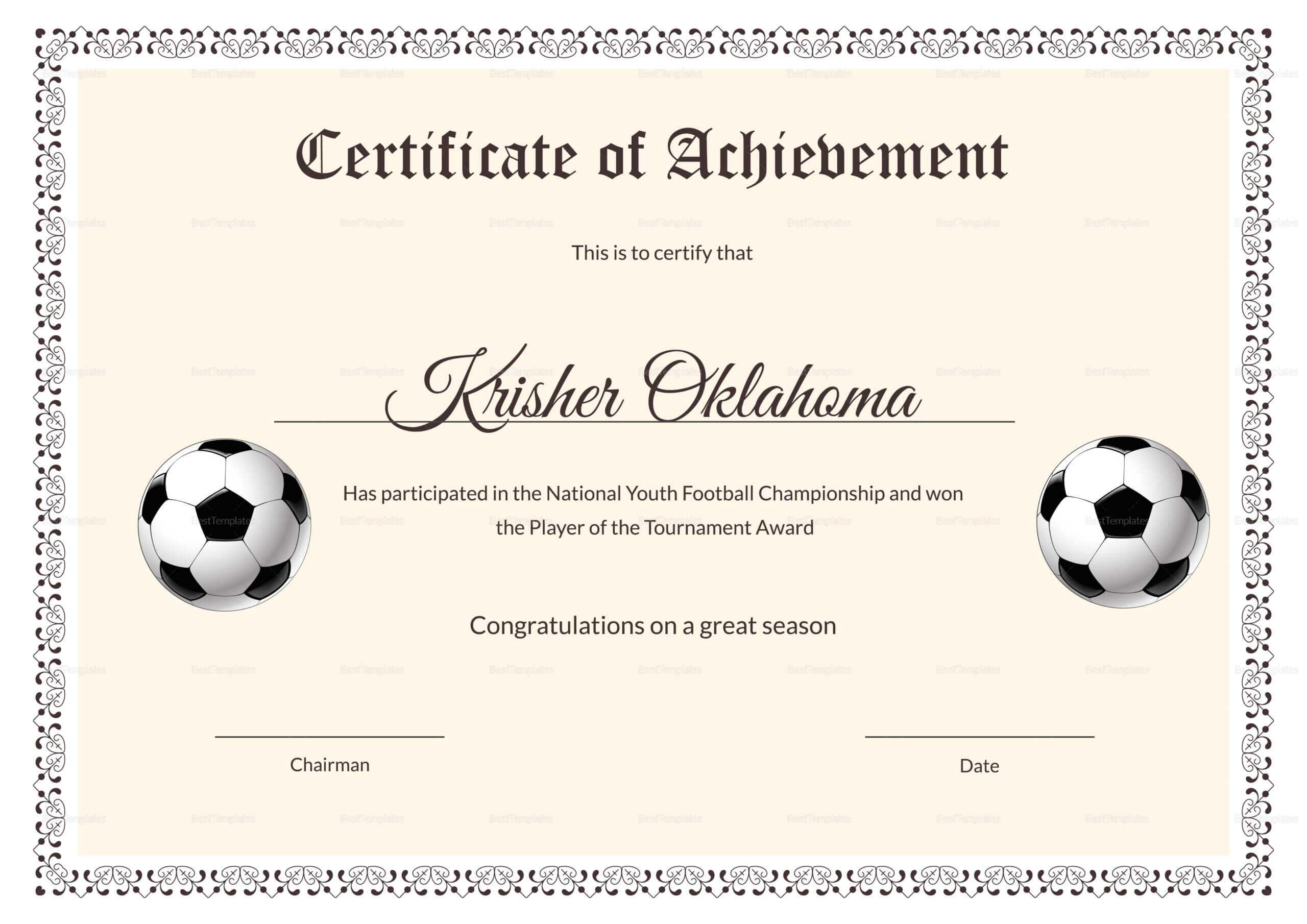 62A11 Soccer Award Certificates | Wiring Library With Regard To Football Certificate Template