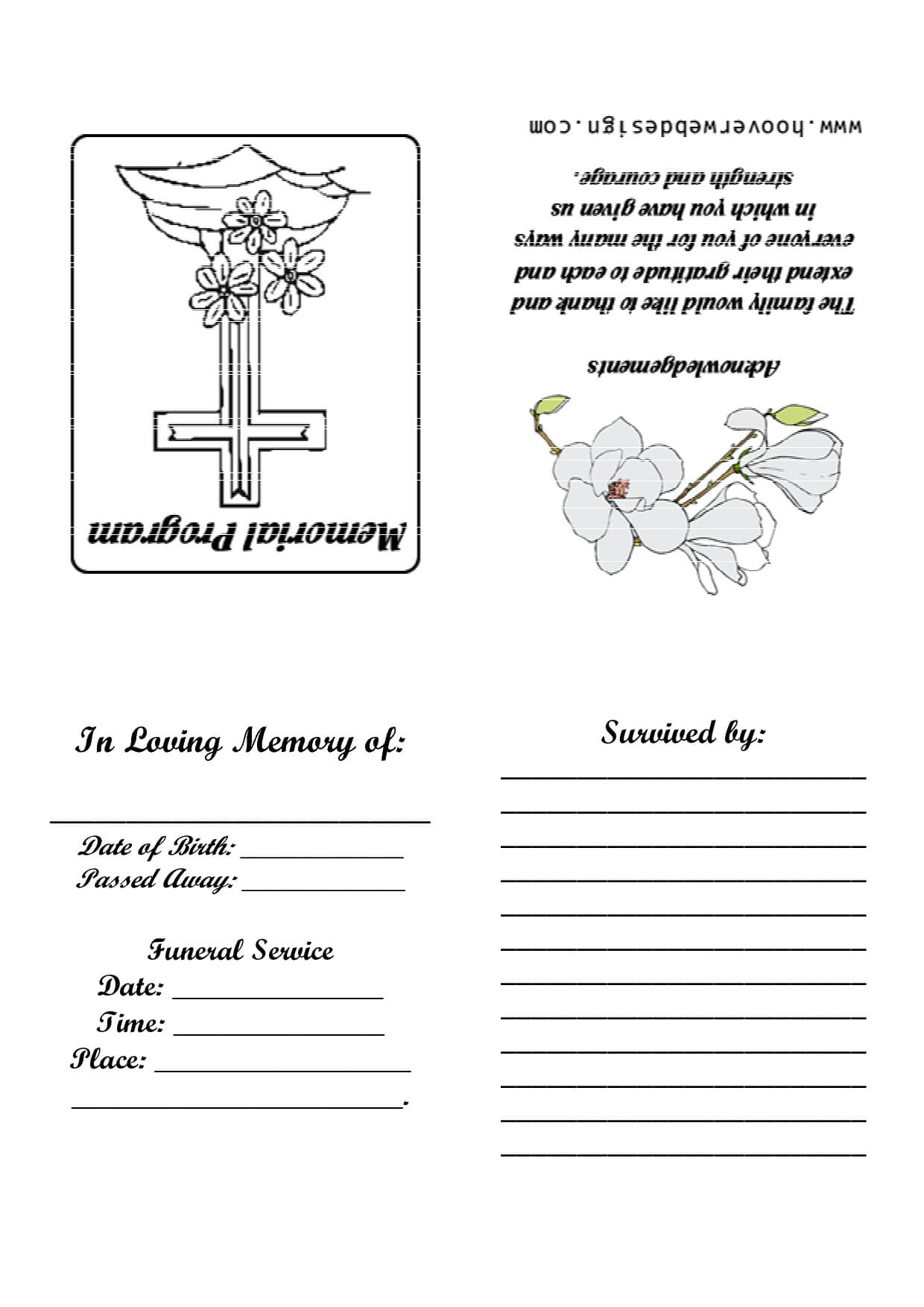 7 Best Images Of Printable Memorial Card Templates – Free Inside Remembrance Cards Template Free
