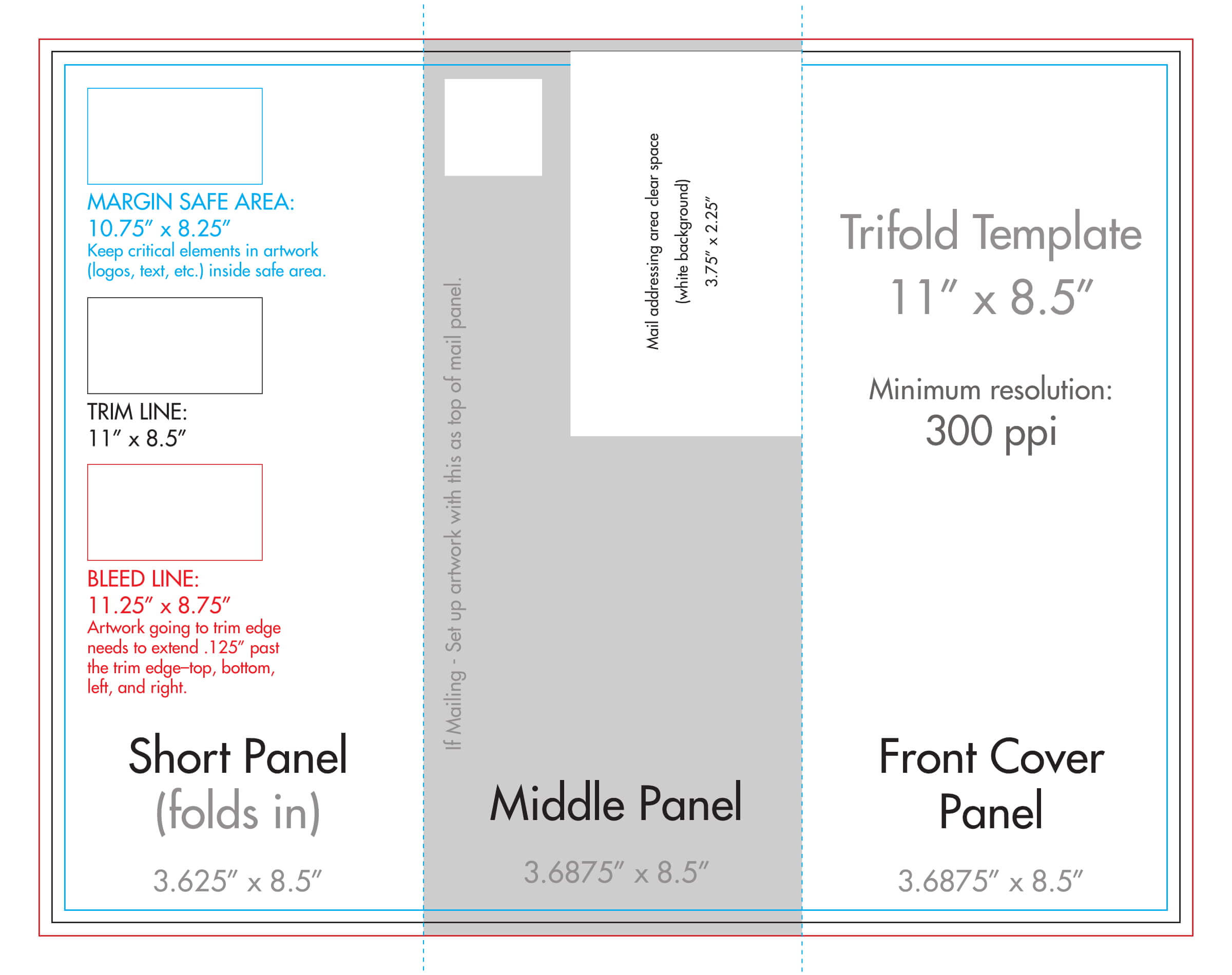 8.5" X 11" Tri Fold Brochure Template – U.s. Press For Tri Fold Tent Card Template