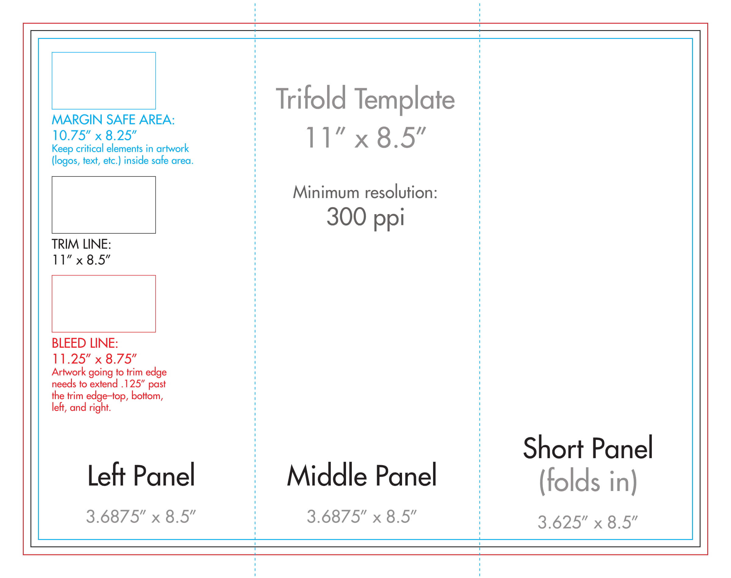 8.5" X 11" Tri Fold Brochure Template – U.s. Press With Regard To Brochure 4 Fold Template