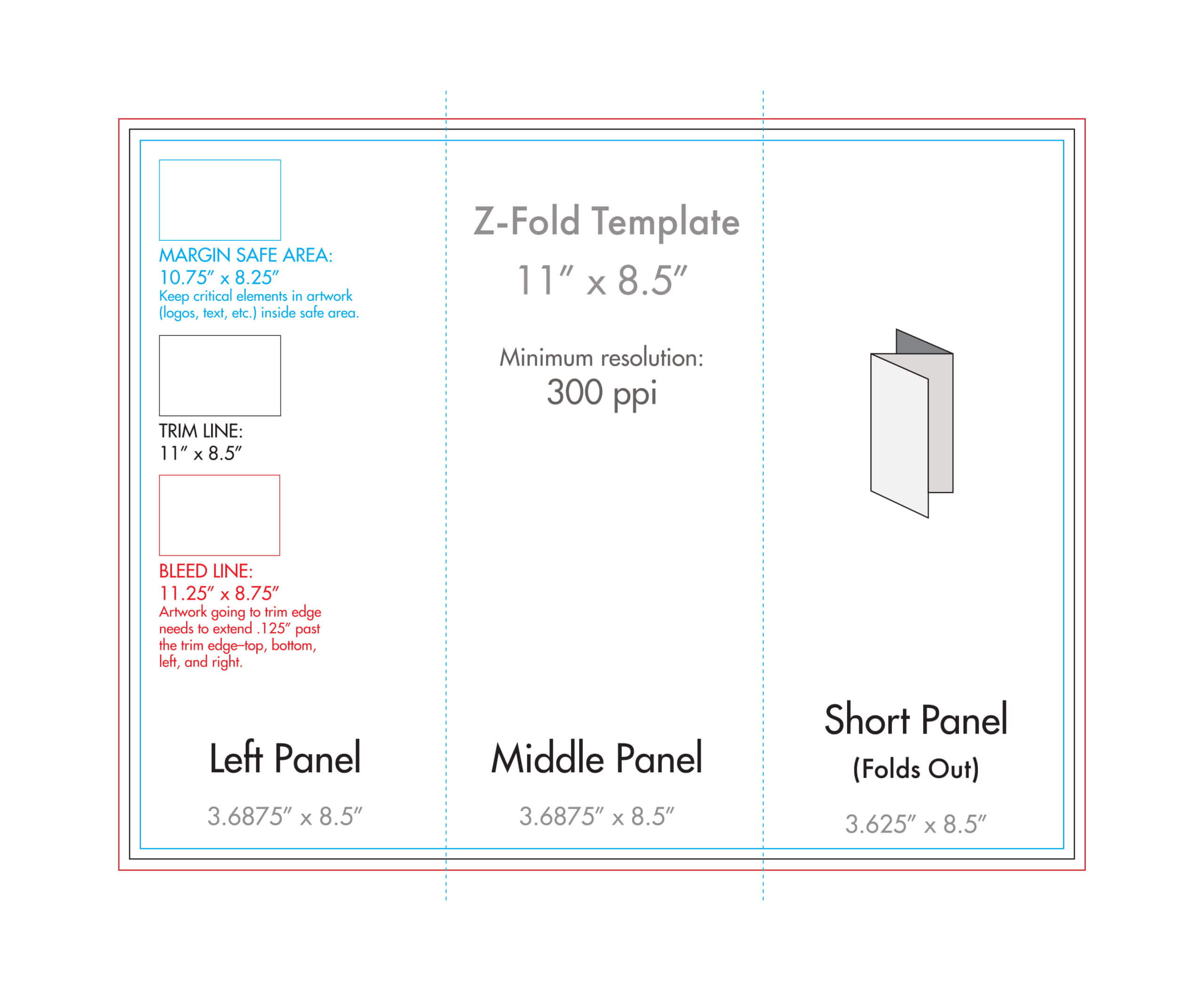 8.5" X 11" Z Fold Brochure Template – U.s. Press Throughout 8.5 X11 Brochure Template
