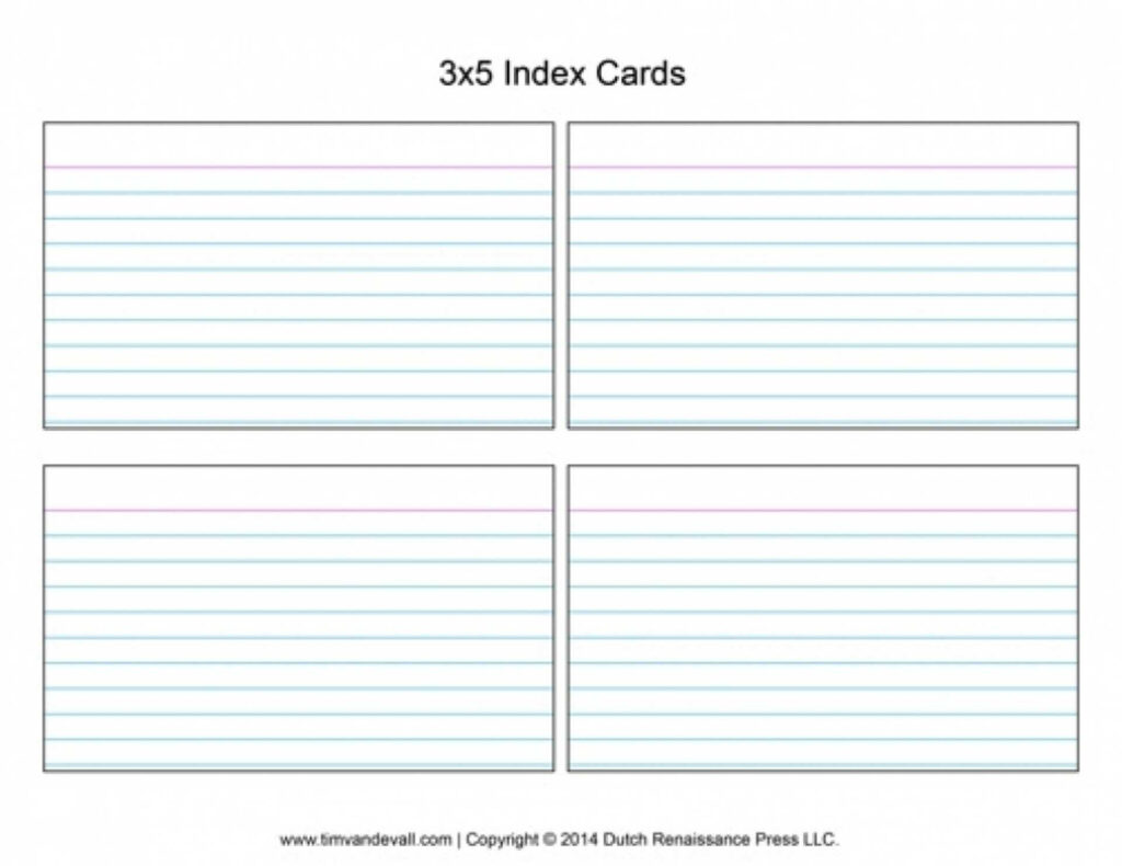 Word Template For 3X5 Index Cards Sample Professional Templates