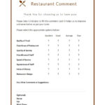 9 Restaurant Comment Card Templates – Free Sample Templates Pertaining To Survey Card Template