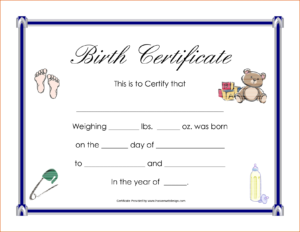 A Birth Certificate Template | Safebest.xyz in Editable Birth Certificate Template