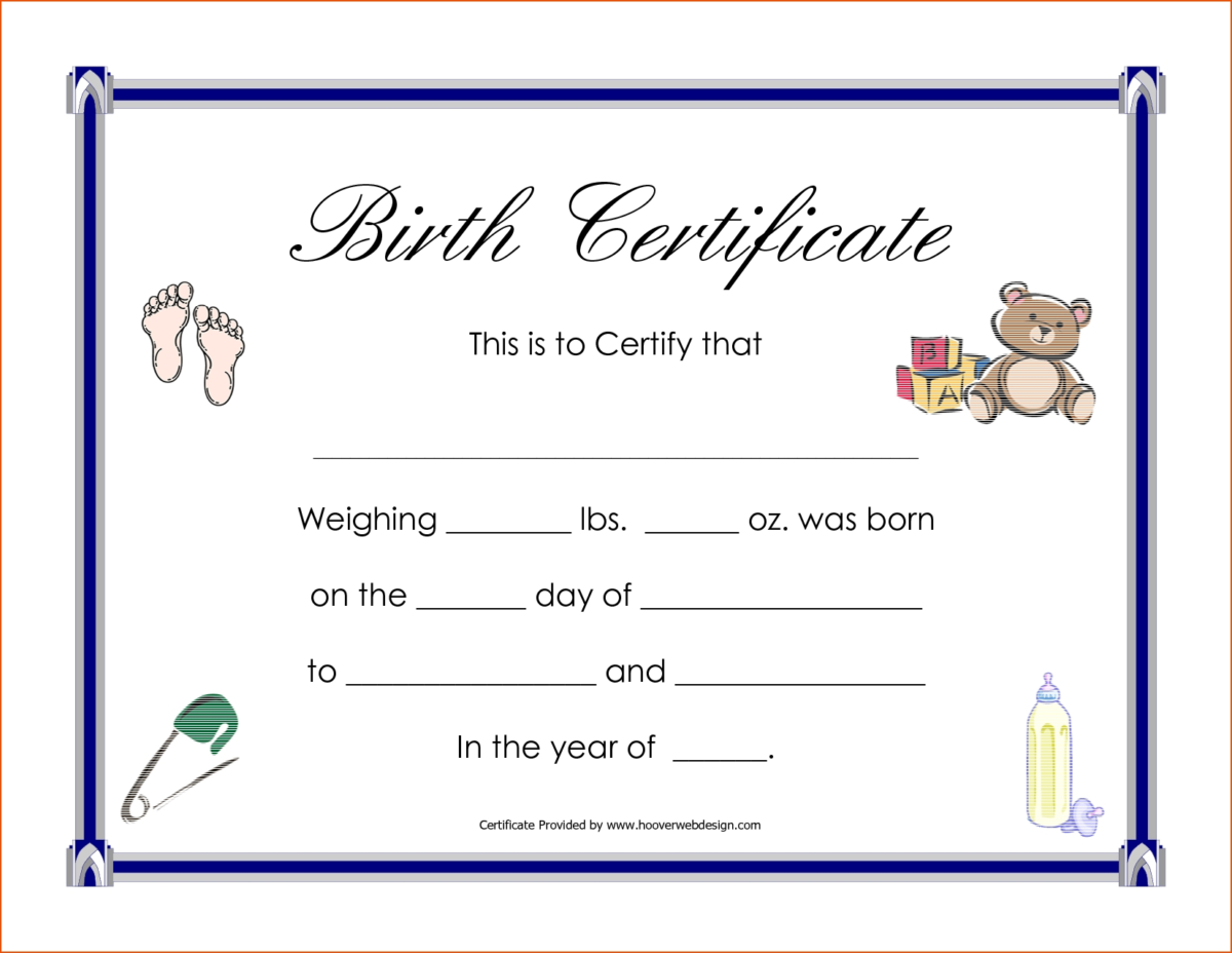 Birth Certificate Templates For Word