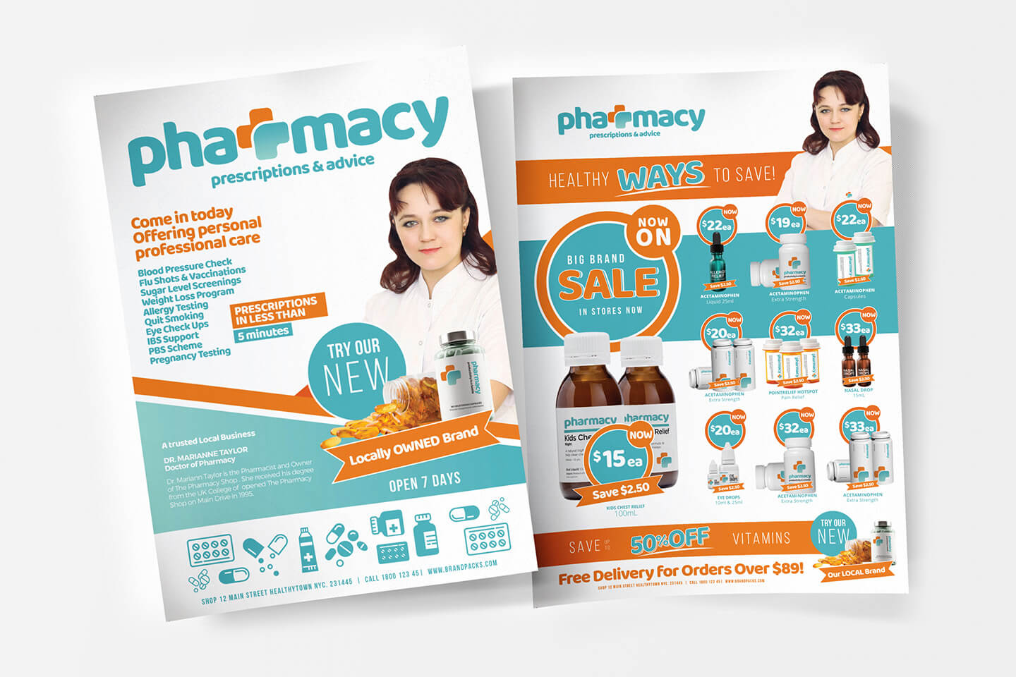 A4 Pharmacy Poster Template – Psd, Ai & Vector – Brandpacks Regarding Pharmacy Brochure Template Free
