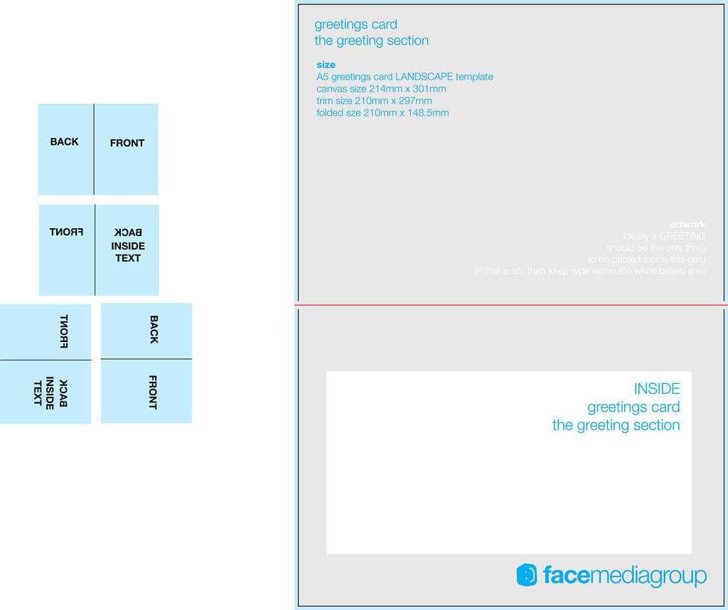 A5 Landscape Greetings Card Template - Tent Fold - Inside For Birthday Card Indesign Template