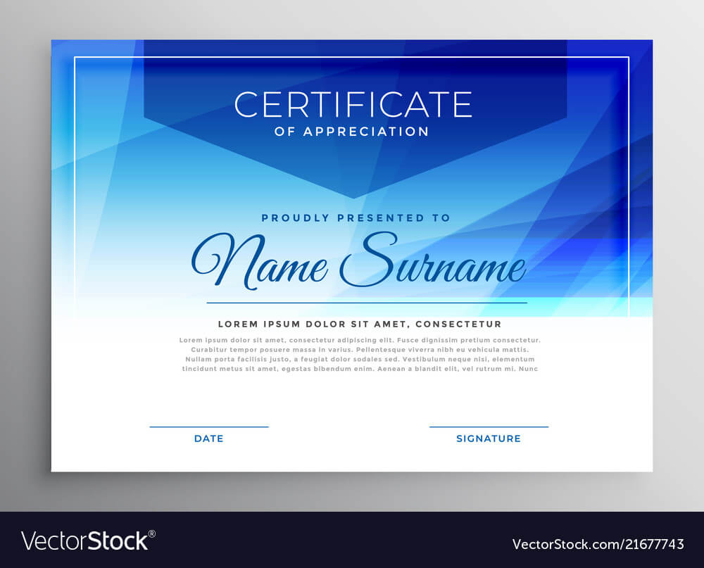 Abstract Blue Award Certificate Design Template Regarding Award Certificate Design Template