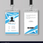 Abstract Blue Id Card Design Template In Id Card Template Ai