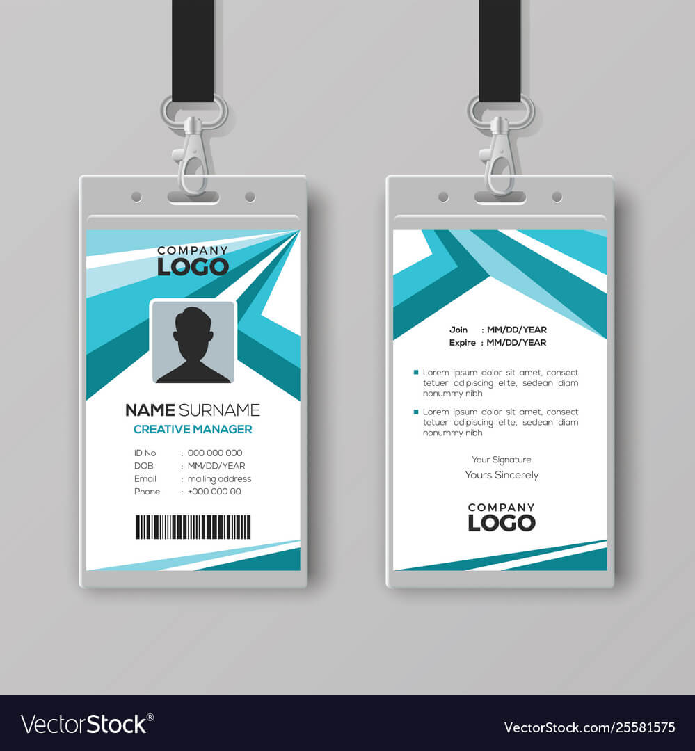 Abstract Corporate Id Card Design Template In Company Id Card Design Template