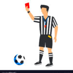 Abstract In Blue Football Referee With Red Card with regard to Football Referee Game Card Template