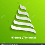 Abstract Modern 3D White Christmas Tree On Green Background Throughout 3D Christmas Tree Card Template