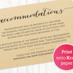 Accommodations Card · Wedding Templates And Printables For Wedding Hotel Information Card Template