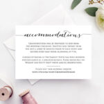 Accommodations Card Throughout Wedding Hotel Information Card Template
