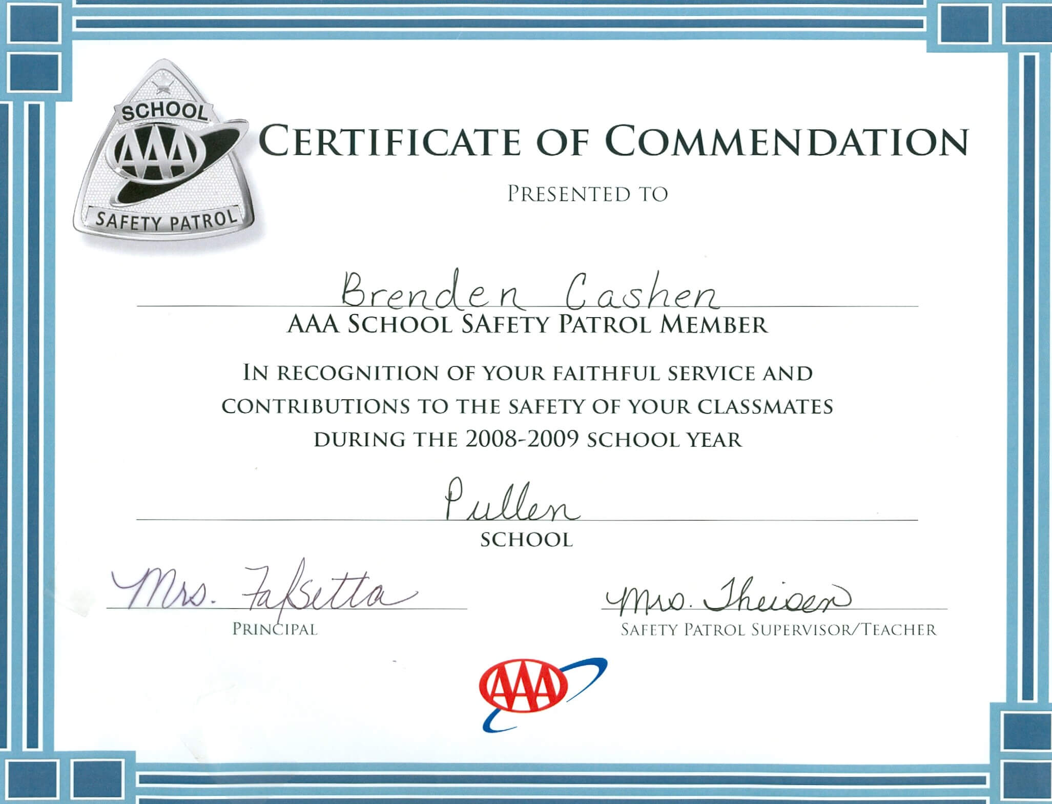 Acheivments – Brenden Cashen Portfolio Inside Safety Recognition Certificate Template