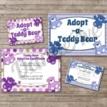 Adopt A Teddy Bear Adoption Certificate And Sign Set Throughout Toy Adoption Certificate Template