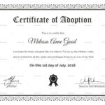 Adoption Certificate Design Template Regarding Pet Adoption Certificate Template