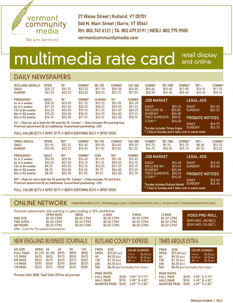 Advertising Rate Card – Jyler Intended For Advertising Rate Card Template