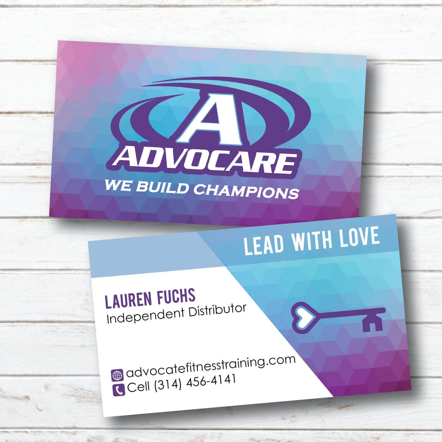 Advocare Business Card | Geometric | Purple Blue | Lead With Love | Digital  File Only | Read Description Before Buying Pertaining To Advocare Business Card Template
