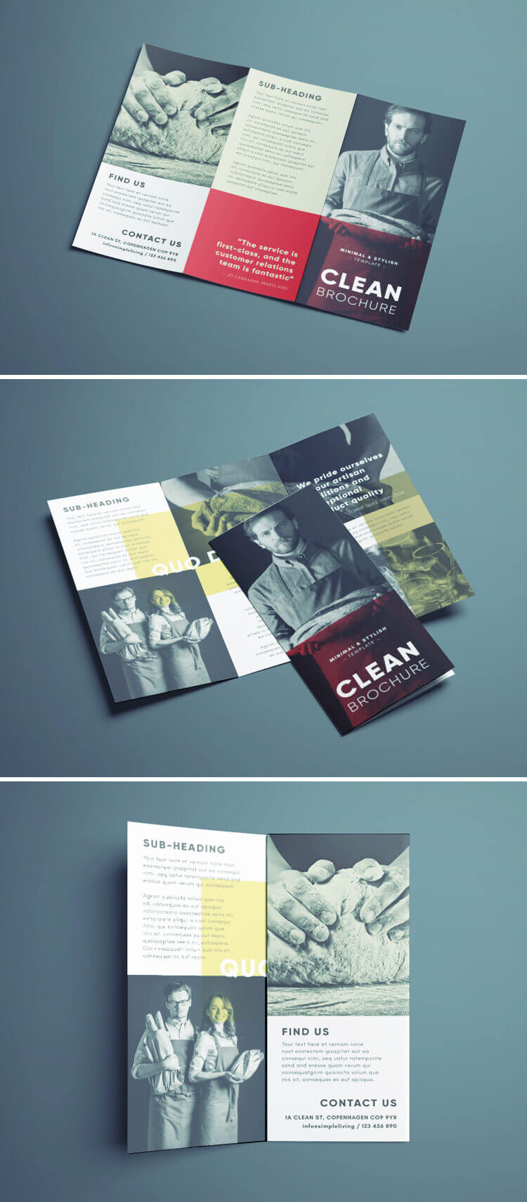 Amazing Clean Trifold Brochure Template | Free Download For Cleaning Brochure Templates Free