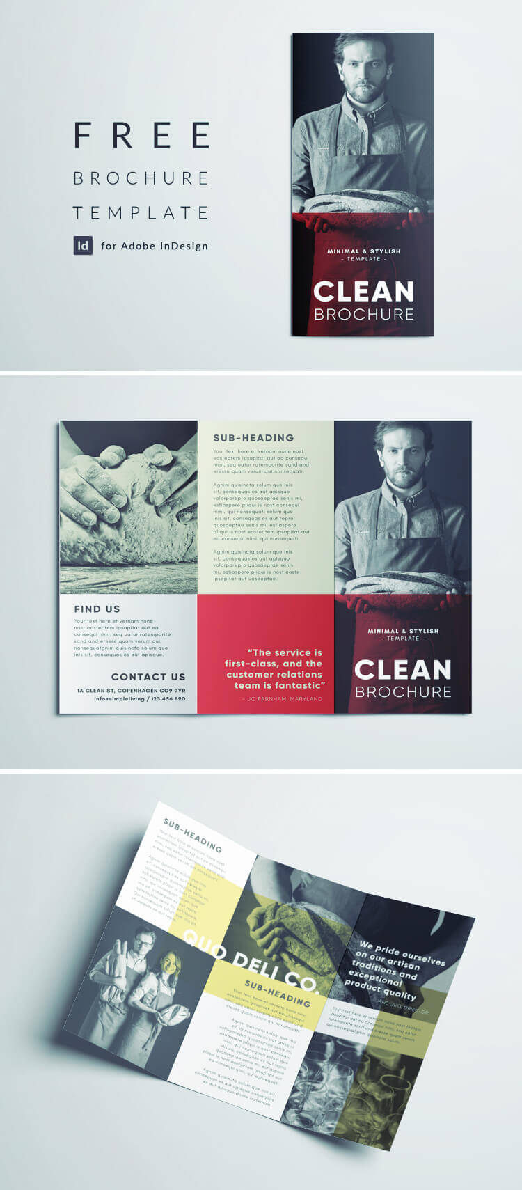 Amazing Clean Trifold Brochure Template | Free Download Pertaining To Indesign Templates Free Download Brochure