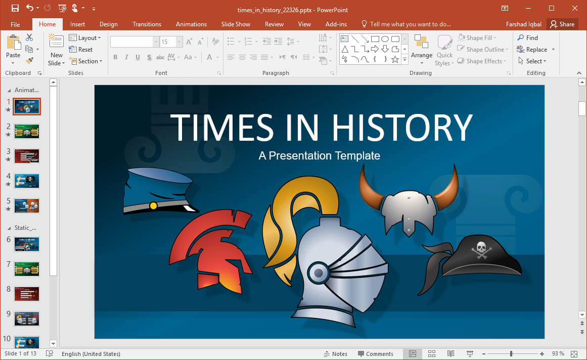 Animated History Powerpoint Template Within Powerpoint Replace Template